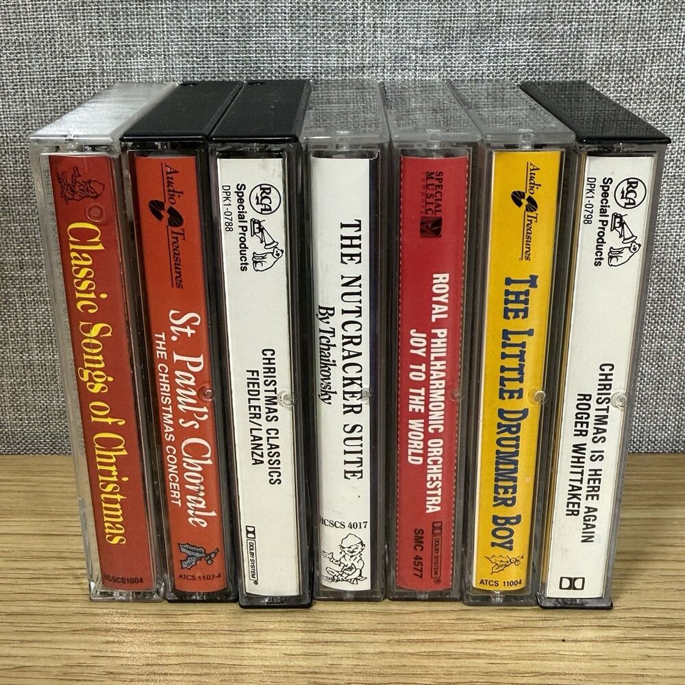 Lot of 7 Christmas Cassette Tapes Roger Whittaker Nutcracker Lanza Fiedler